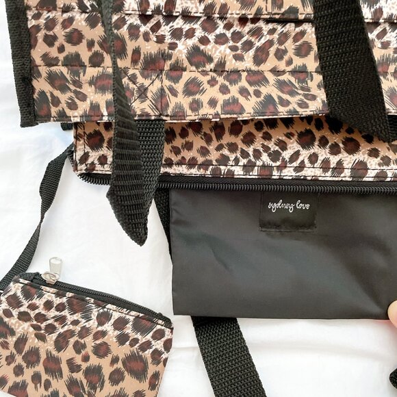 Brown & Black leopard print shoulder tote purse - Picture 3 of 4